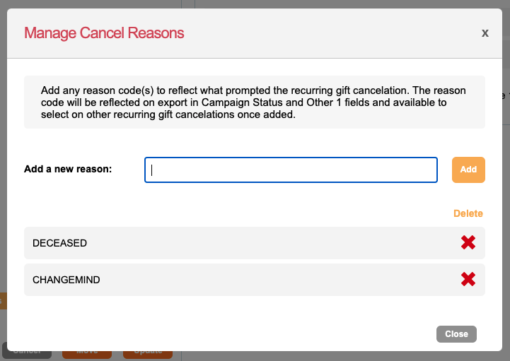Add cancel reason