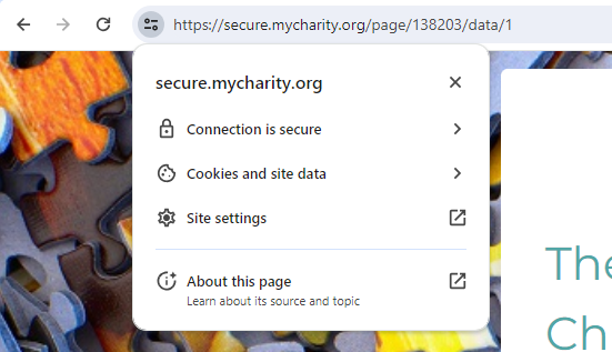 An example of a secure Engaging Networks page