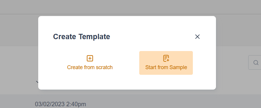 Start with sample template