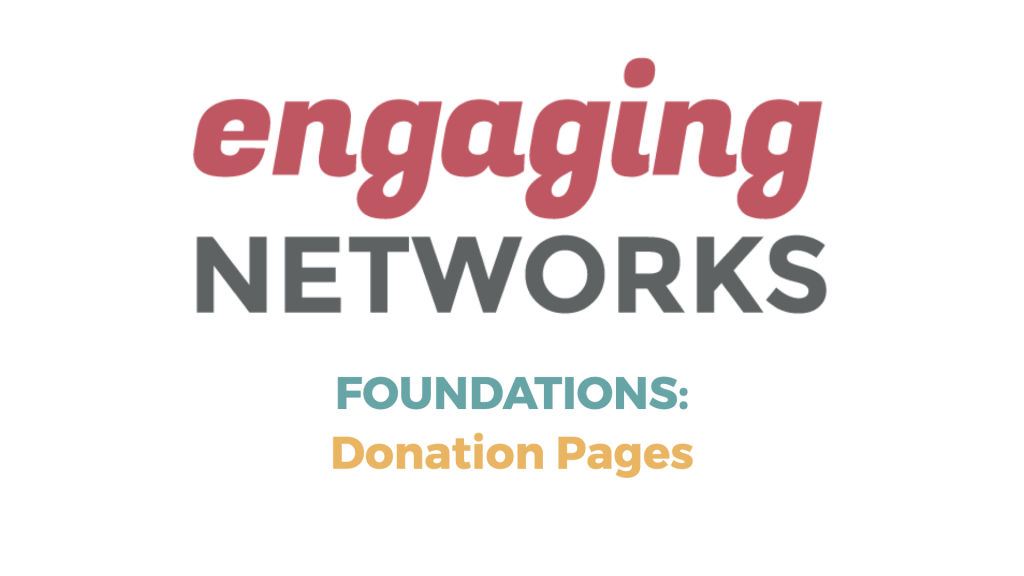 Foundation Series: Donation Pages